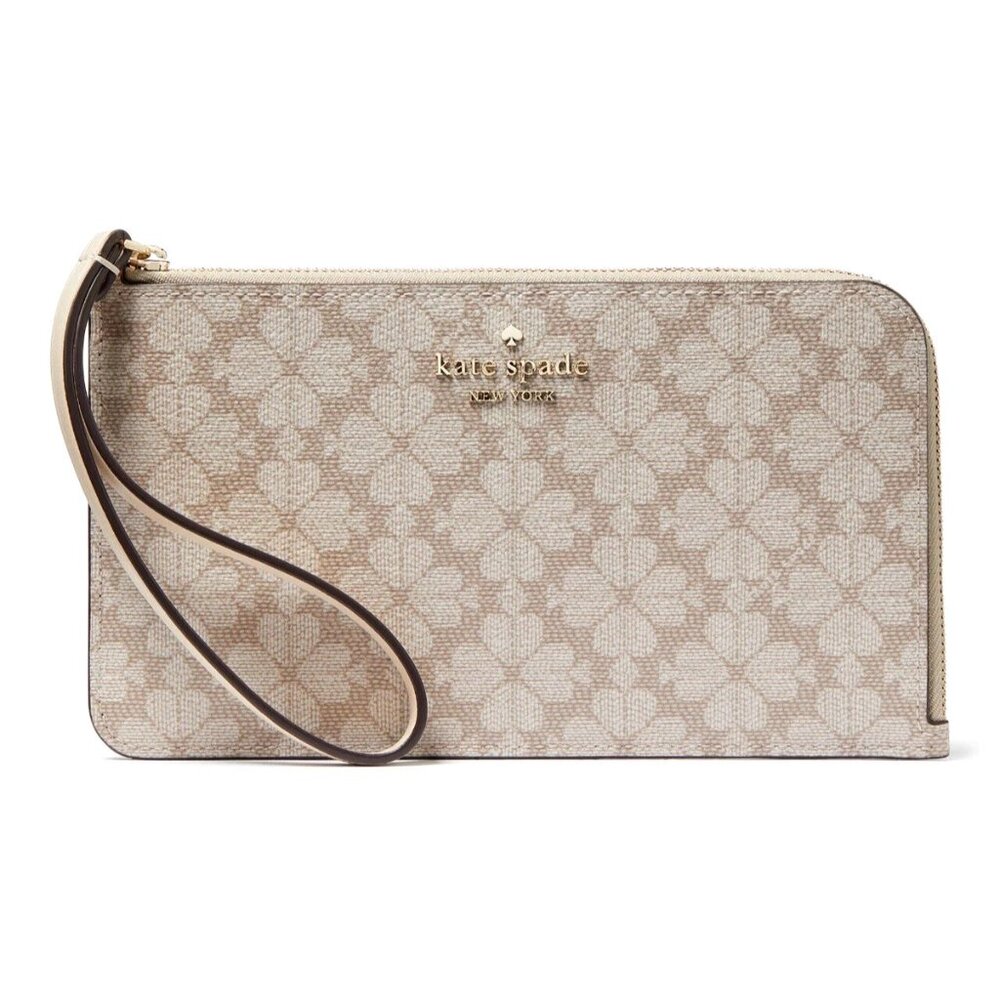 New Kate Spade Lucy Spade Flower Medium L-Zip Wristlet Multi